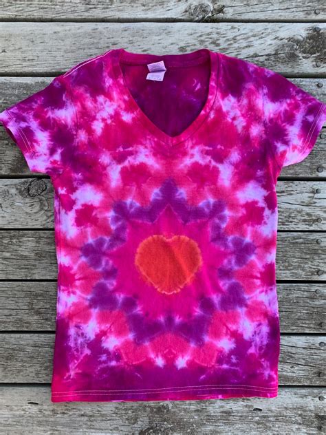 Heart Tie Dye T Shirt S Etsy