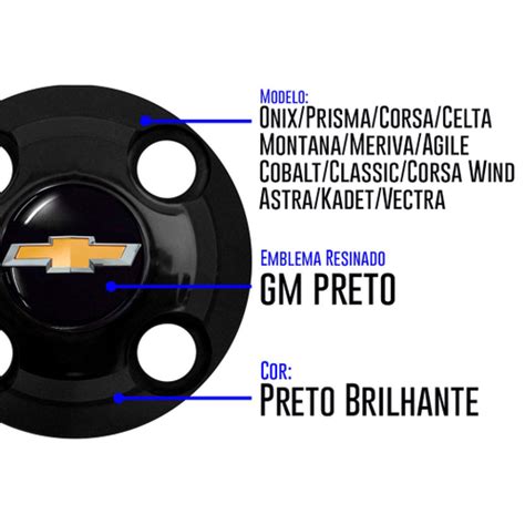 Kit 4 Calotinhas Corsa Gm Chevrolet Centro De Roda Corsa Gm Chevrolet