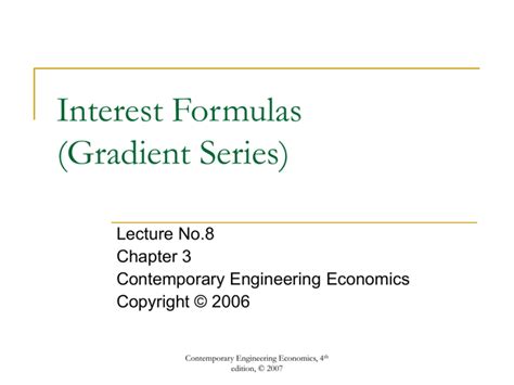 Interest Formulas