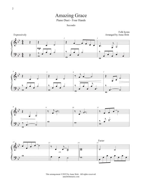 Amazing Grace Piano Duet 1 Piano 4 Hands Digital Sheet Music Sheet Music Plus