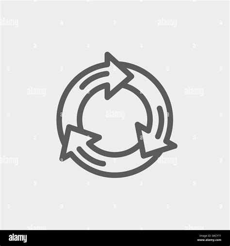 Arrow Circle Thin Line Icon Stock Vector Image And Art Alamy