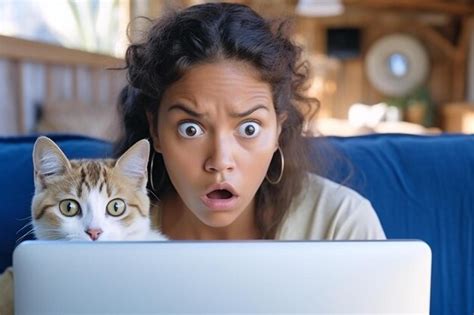 Una Mujer Con Una Mirada Sorprendida En Su Rostro Mirando Una