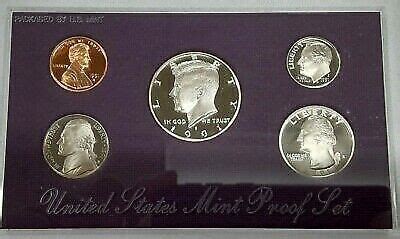 USA 1991 S US Mint Clad Proof Set 5 Gem Coins As Issued In OGP W COA