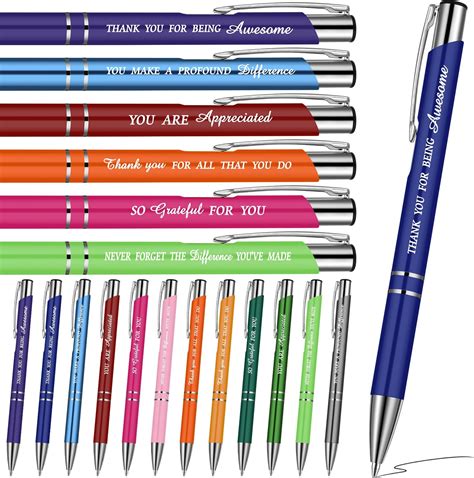 Faccito Pcs Thank You Ballpoint Pens Inspirational Quotes Pen Metal