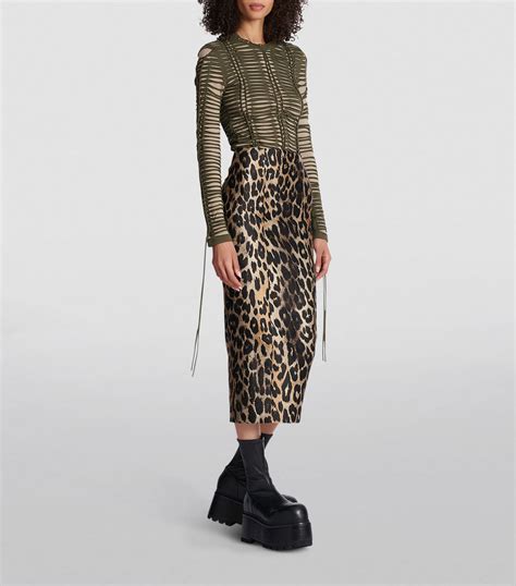 Balmain Leopard Print Midi Skirt Harrods Us