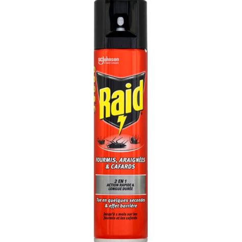 Raid Raid Aerosol Fourmis Araignees Cafards Effet Barriere 400 Ml