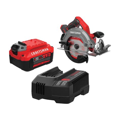 Shop Craftsman V20 20 Volt Max 7 1 4 In Brushless Cordless Circular Saw And Power Tool Battery Kit