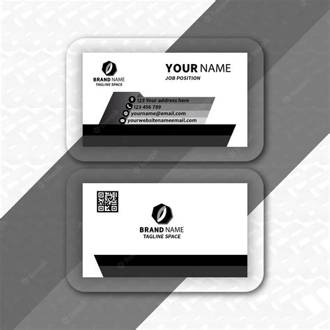 Plantilla De Tarjetas De Visita Modernas En Blanco Y Negro Vector Premium