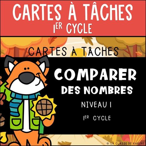 Cartes à tâches Comparer des nombres Niveau 1