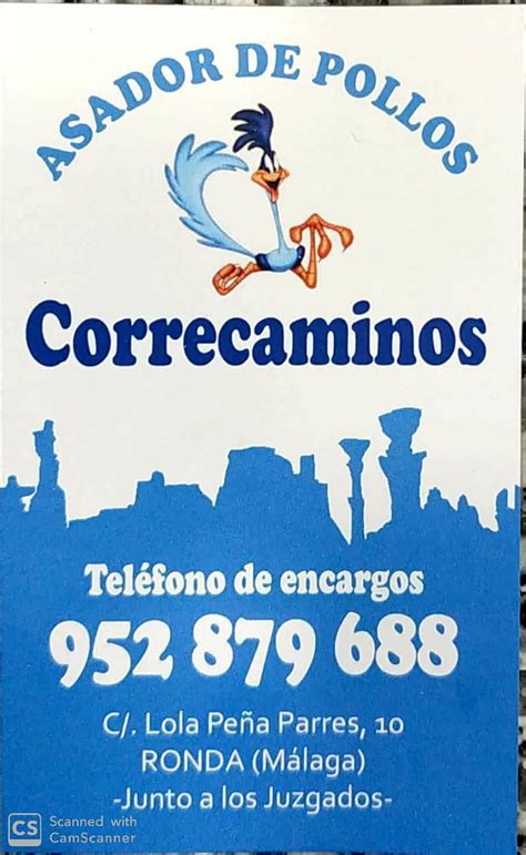 Carta Del Restaurante Asador Del Pollos Correcaminos Ronda