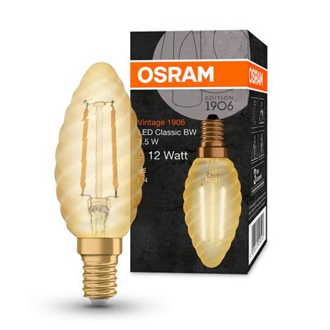 Osram Led Filament Kerze Gedreht Vintage 1906 1 5w 12w E14 Gold Gel