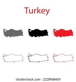 Turkey Map Outline Colored Map Vector Stock Vector Royalty Free