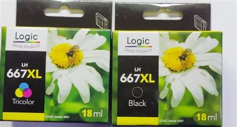 Pack Tinta Compatible Hp 667 Xl Negro Y Color Logic Env Grat Cuotas