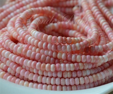 4 Mm Queen Conch Crow Roller Beads Natural Pink Conch Shell Pony Beads