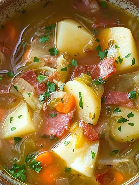 Irish Bacon Cabbage And Potato Soup Taste Of Recipe