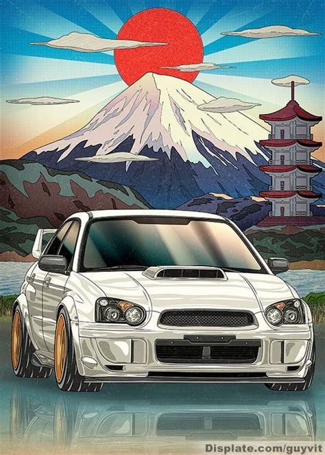 Sunrise Jdm Impreza Wrx Poster Picture Metal Print Paint By Navin