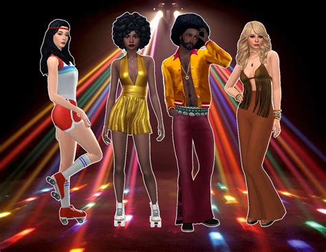 Sims 4 Cas Sims 1 Sims 4 Decades Challenge Disco Costume Lookbook