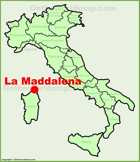 La Maddalena location on the Italy map - Ontheworldmap.com