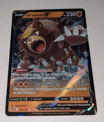 Ursaluna V Swsh Silver Tempest Ultra Rare Holo Pok Mon