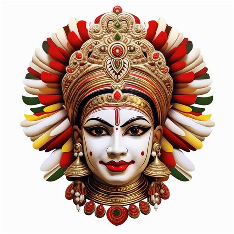 Premium Ai Image Illustration Of Colorful Kathakali Dancer For Happy