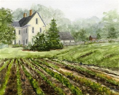 Garden, Watercolor Print, Landscape Painting, Giclee Print of Original ...