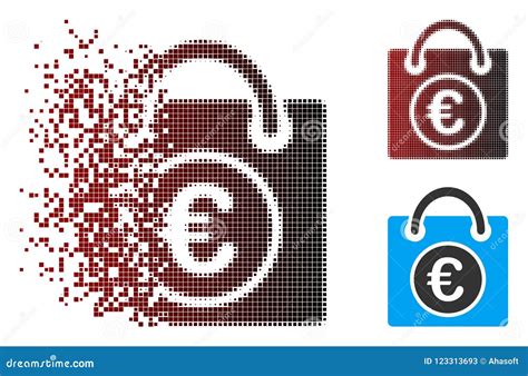 Icono Euro De Semitono Del Panier Del Pixel Disipado Ilustraci N Del