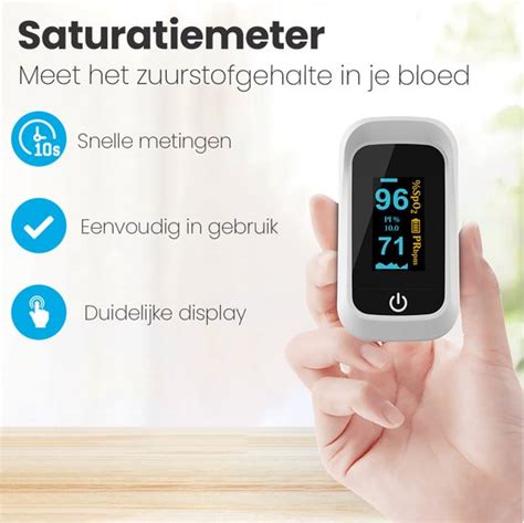 Professionele Saturatiemeter Oximeter Pulse Houwymed Wit