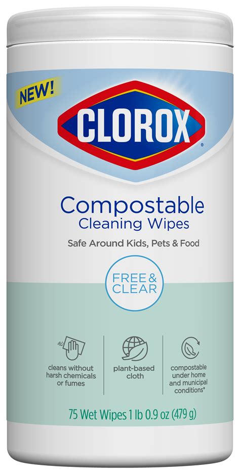 Clorox Compostable Cleaning Wipes All Purpose Wipes Unscented Free