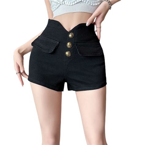 Temperament Spice Girl Sexy High Waist Denim Shorts Womens Summer