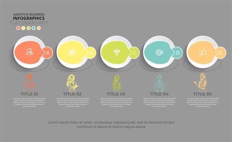 Premium Vector Five Steps Process Chart Template