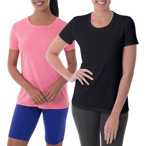 Womens Active Crew Neck T Shirt 2 Pack Value Bundle