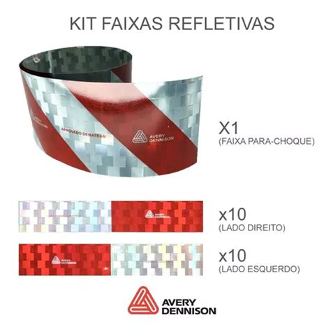 Kit 20 Faixas Refletivas Lateral 1 Para choque Original Frete grátis