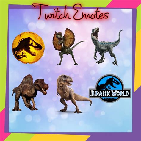 Dinosaur Jurassic World Emotes Twitch Emotes Cool Emotes Etsy