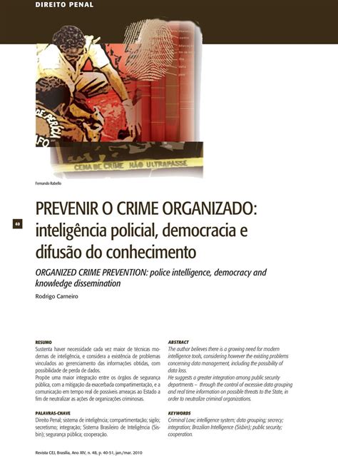 Prevenir O Crime Organizado Inteligência Policial Democracia E Difusão Do Conhecimento Pdf