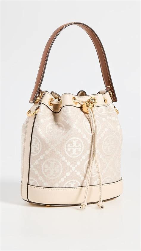 Tory Burch T Monogram Bucket Bag In White Lyst