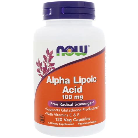 Now Foods Alpha Lipoic Acid 100 Mg 120 Veg Capsules By IHerb