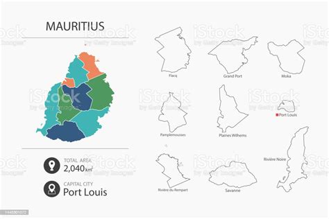 詳細な国の地図とモーリシャスの地図都市総面積首都のマップ要素 アイコンのベクターアート素材や画像を多数ご用意 アイコン アイデア