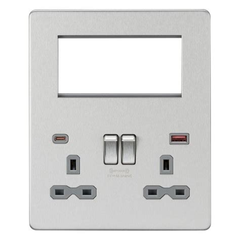 Knightsbridge A Socket Usb Charger Modular Plate Sfr Bcg Ukes