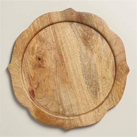 Wood Baroque Chargers Set Of 4 Wooden Charger Plates Wooden