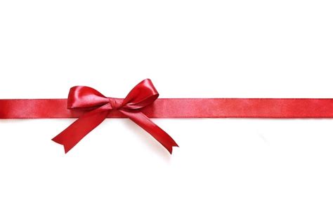 Premium Photo Shiny Red Satin Ribbon And Bow Isolated