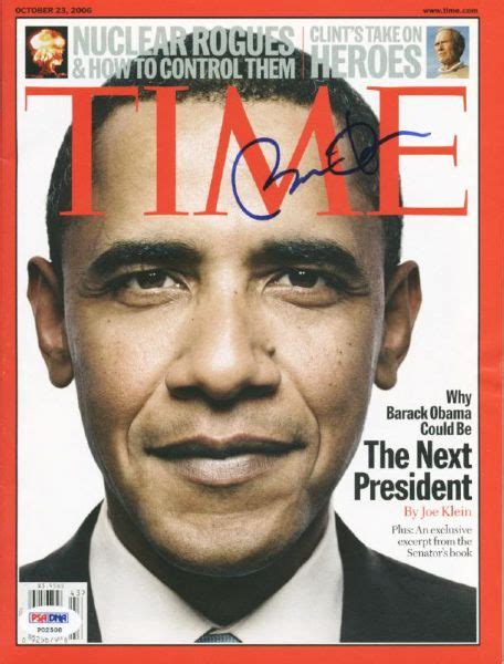 Lot Detail Barack Obama Signed October Time Magazine Psa Dna