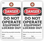 EM5053CWH DANGER DO NOT OPERATE EQUIPMENT LOCKED OUT TAG