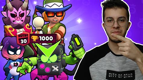 2 FARKLI TAKTİKLE 4 KARAKTERİ 30 RÜTBE 1000 KUPA YAPTIM BRAWL STARS