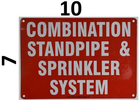 Combination Standpipesprinkler System Fire Department Connection Sign