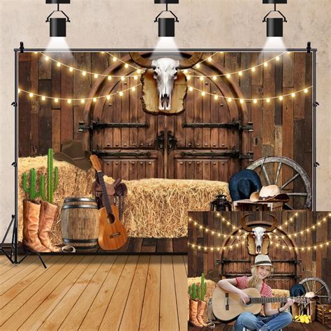 Amazon OFILA Western Cowboy Backdrop 10x8ft Wild West Rustic