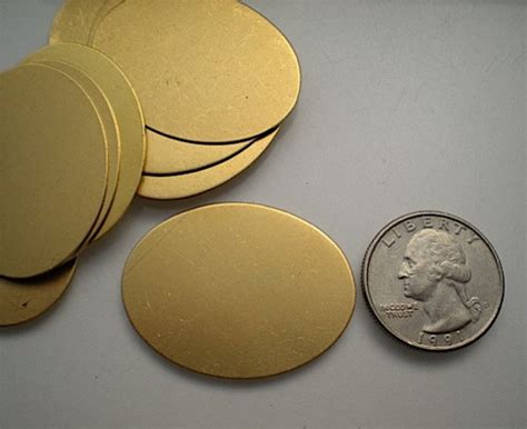 12 Large Flat Brass Oval Discsstamping Blanks Etsy