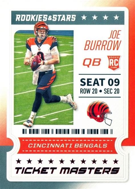 Joe Burrow 2020 Rookies Stars 11 Ticket Masters Price Guide Sports