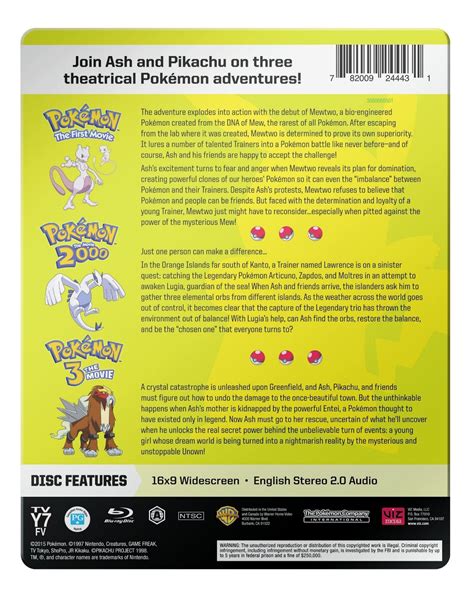 Pokemon The Movies 1 3 Blu Ray Collection