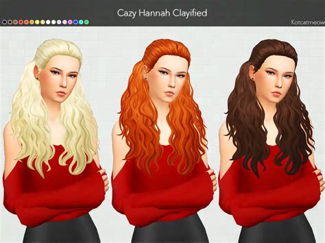 Kot Cat Cazy S Hannah Hair Clayified Sims 4 Hairs