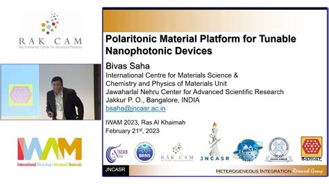 Bivas Saha Presents Polaritonic Material Platform For Tunable Nanophotonic Devices At Iwam 2023